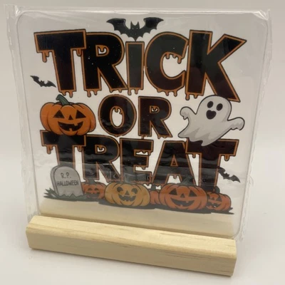 Letrero de Halloween - 👻Diseño de calabaza y fantasma de truco o trato 🎃 👻 Foto 1 de 3