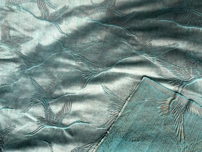 heavy Gambiered Silk Fabric Natural Dye Mud Silk fall Winter 50 momme - Image 1 of 2