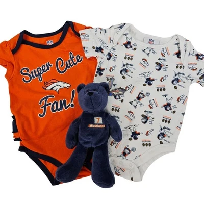 Juego Doble Denver Broncos Bebé 3/6M Body y John Elway Oso de Peluche Set 3/6M Foto 1 de 4