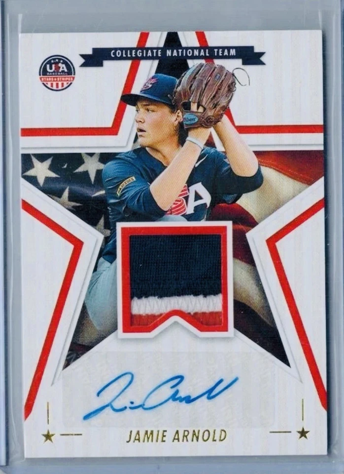 JAMIE ARNOLD 2025 PANINI STARS & STRIPES AUTO PATCH GOLD 10/25! - Image 1 of 1