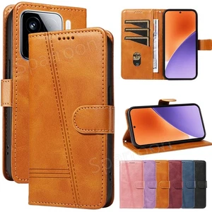 Leder Hülle Für Xiaomi 15 Ultra 14T Pro Redmi Note 14 13 12 11 Handyschutz Case - Picture 1 of 90
