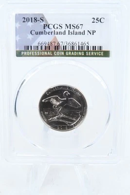 2018-S PCGS MS67 Cumberland Island NP Quarter Business Strike 25C - Image 1 of 2