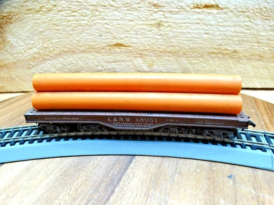 Varney HO Escala 43' C&NW 48051 Peso 16 Ruedas Coche Plano con Carga Foto 1 de 4