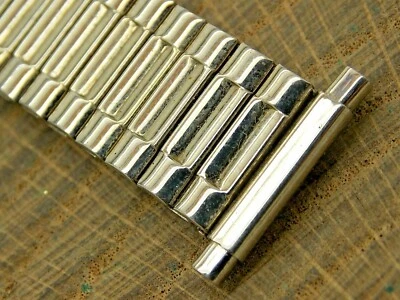 NOS Vintage Expansion Stainless Steel Watch Band 16mm-22mm Unused Flex-On Mens - Image 1 of 3