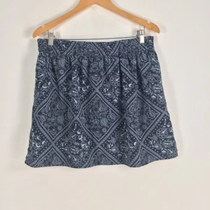 Lee Cooper womens skirt size 14 navy blue geometric skater mini stretch 046488 - Picture 1 of 10