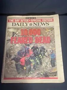 13 SETTEMBRE 2001 NEW YORK DAILY NEWS (10.000 MORTI TEMUTI) 11 SETTEMBRE - Foto 1 di 2
