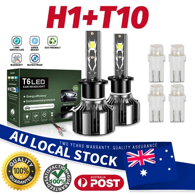 2x H1 6000K LED Headlight Bulb Globes High Low Beam For Kia Sportage 1997-2003 - image 1 of 4