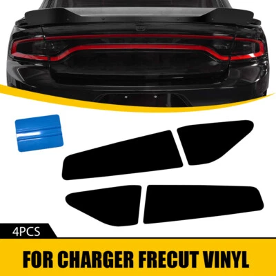 Calcomanía de vinilo con superposición de tinte trasero precortado luz trasera para Dodge Charger 2015-2022 oscura Foto 1 de 4