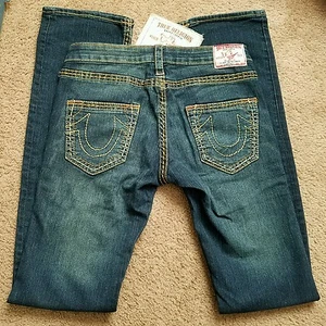 SELTEN - Neu ohne Etikett True Religion Johnny Big T Damenjeans, Größe 26 - 345 $ - Bild 1 von 6