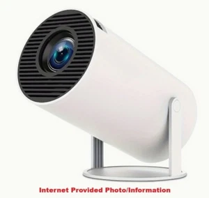 Mini Portable Projector 4K Ultra HD with Wi-Fi & Bluetooth - White/Black - Picture 1 of 8