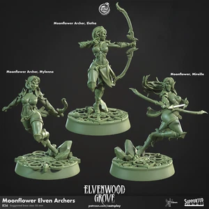 Female Elven archer rogue protector paintable miniature - Elvenwood Grove - Picture 1 of 1