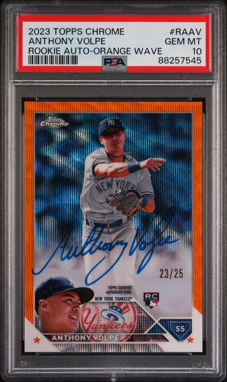 Anthony Volpe 2023 Topps Chrome #RA-AV Rookie Autographs Anthony Volpe 2023 Topps Chrome #RA-AV Rookie Autographs