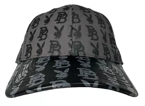 Playboy Premium Estampado Negro y Gris Estampado Completo Correa Sombrero, Gorra, Nuevo - Imagen 1 de 13