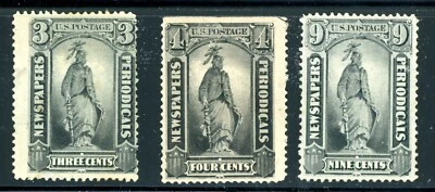 USA PR10-11, PR14 (3)  NEWSPAPERS AND PERIODICALS MINT OG CAT $ 1200.00 - Image 1 of 2