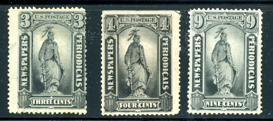 USA PR10-11, PR14 (3)  NEWSPAPERS AND PERIODICALS MINT OG CAT $ 1200.00 - Image 1 of 2