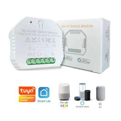 INTERRUTTORE WIFI LUCE RELE CONTROLLO PULSANTE E TELECOMANDO GOOGLE HOME ALEXA