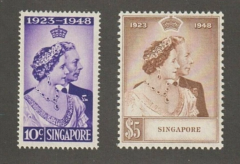 EDSROOM-6500 Singapore 21-22 LH 1948 Silver Wedding Cover