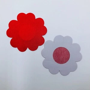Pair Of Red Petal Nipple Pasties Raunchy Sexy Cover Breast Flower Leaf (2 Count) - Picture 1 of 1