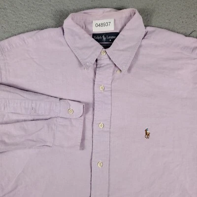 Camisa Ralph Lauren Para Hombres 16.5 Púrpura Pony Vestido Abotonado Manga Larga Foto 1 de 4