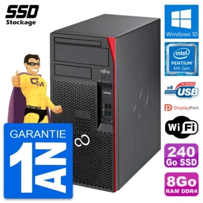 PC Tour Fujitsu Esprimo P557 MT Pentium G4400 RAM 8Go SSD 240Go Windows 10 Wifi - Photo 1/4