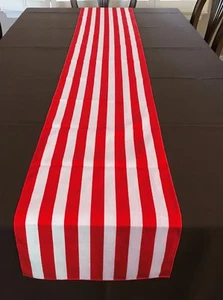 lovemyfabric Cotton 1 Inch Striped Print Table Runner For Party, Home Decor - Picture 1 of 12