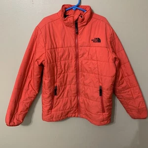 The North Face Coral/Red Full Zip Jacket Boys Size Medium (10-12) - Picture 1 of 11