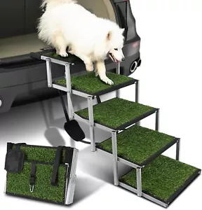 Dog Stairs for Car, Portable Folding Dog Ramps,200 lb, 5 Steps - Picture 1 of 7