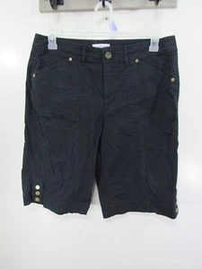 Women Christopher Banks Shorts Size 12 Black Button Zipper Pockets - Picture 1 of 4
