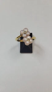 18kt Yellow Gold Hand Cut Coral Flower Diamond Ring Valued at $1600! - Picture 1 of 5