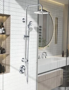 SR SUN RISE 10 Inch Shower with 1.8 GPM Rain Showerhead and Hand Shower 27.6" - Picture 1 of 8