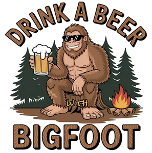 Bigfoot 3x3 Die Cut Decal | Funny Sasquatch Sticker | Have a Beer With Bigfoot - Picture 1 of 8