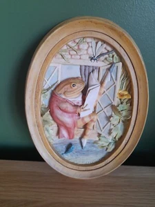 Vintage Beatrix Potter CM2 Jeremy Fisher Border Fine Arts Ceramic Wall Plaque - Picture 1 of 2