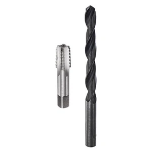 Tap and Drill Bit Set 1/4-18 NPT Thread Tap & 7/16" Black Oxide Twist Drill Bit - Picture 1 of 7