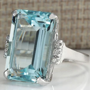 Anillo de boda Sprkly Zricon CZ para mujer Preciosos anillos de plata 925 de regalo talla 6-10 - Imagen 1 de 4