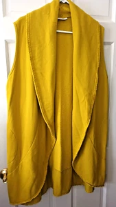 Bryn Walker Drawbridge Wrap Vest Golden Yellow Bamboo Organic Cotton Large - Picture 1 of 8
