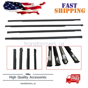 Outer Weatherstrip Door Belt Rubber Set Fits Honda Civic 4D Sedan 1992-1995 - Picture 1 of 10