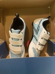  Kyedoo Rennrad Radschuhe Peloton Shimano Gr. 7,5 38 blau/weiß NEU - Bild 1 von 13