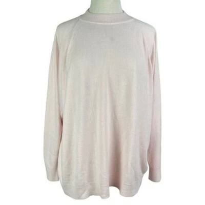 Hampshire Studio Pink Long Sleeve Soft Fine Knit Acrylic Sweater Womens Size 3X - Image 1 of 4