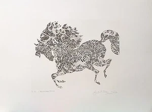 GUILLAUME AZOULAY "L'ARLECHINO" LIMITED EDITION ETCHING ON PAPER H/SIGNED COA - Picture 1 of 2