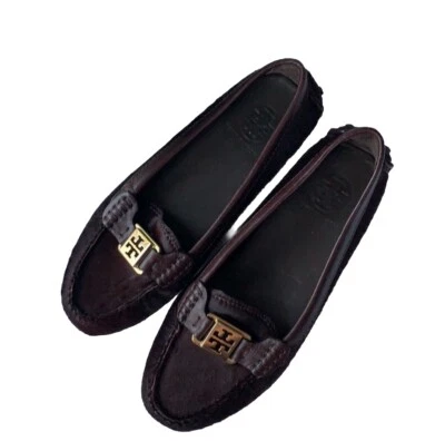 Tory Burch Mujeres Kendrick Mocasín de Conducción Pisos 6.5 Marrón Cabello de Becerro Zapatos Foto 1 de 4