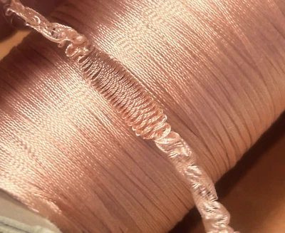 embroidery mini rayon 1/16" thread ruche trim ric rac 10yds Japan peach - Image 1 of 4