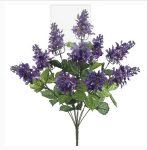 Set of 2 Artificial Purple Lilac 20-1/2" Tall Floral Bushes - Picture 1 of 1