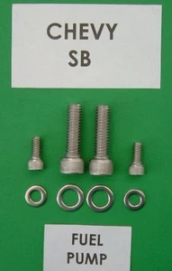 CHEVY BB 402 427 454 Gorra Bomba Combustible Cabeza Perno Kit en Acero Inoxidable - Imagen 1 de 1