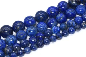 Cuentas sueltas redondas de piedras preciosas de grado A azul profundo 4/6/8/9-10 mm - Imagen 1 de 11