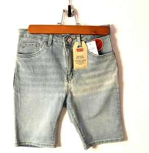 Levi's Girls Kids High Rise Light Wash Blue Denim Bike Shorts size 14 Regular - Picture 1 of 8