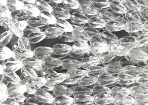 Clear Crystal 15x10mm Teardrop Chinese Crystal Glass 24 Beads Per Pkg - Picture 1 of 2