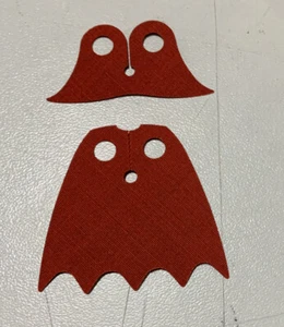 New LEGO Red Black Minifigure Cape Scalloped 5 Points + pointed Collar scd011 - Picture 1 of 2