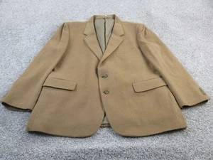 Oliver Hunt Blazer Mens 48R 44W Brown 2 Button Front Lined Classic Casual FLAWS - Picture 1 of 23