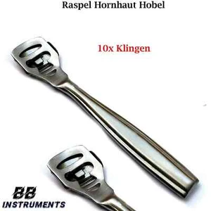 "Hornhaut Hobel Fußrasierer Set mit 10 Solingen Edelstahl Klingen – Für Glatte - Picture 1 of 6