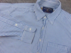 Bills Khaki Flannel Short Mens Large Blue White Gingham Check Med Weight USA - Picture 1 of 8